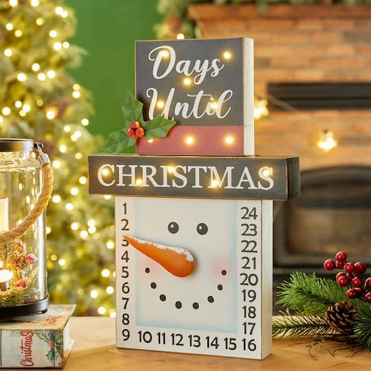 Glitzhome® 15" LED Christmas Snowman Countdown Décor 3 Glitzhome® 15" LED Christmas Snowman Countdown Décor - Image 3
