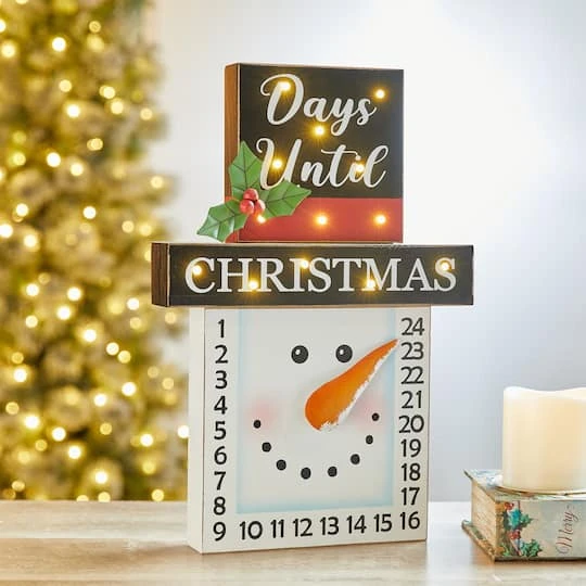 Glitzhome® 15" LED Christmas Snowman Countdown Décor 4 Glitzhome® 15" LED Christmas Snowman Countdown Décor - Image 4