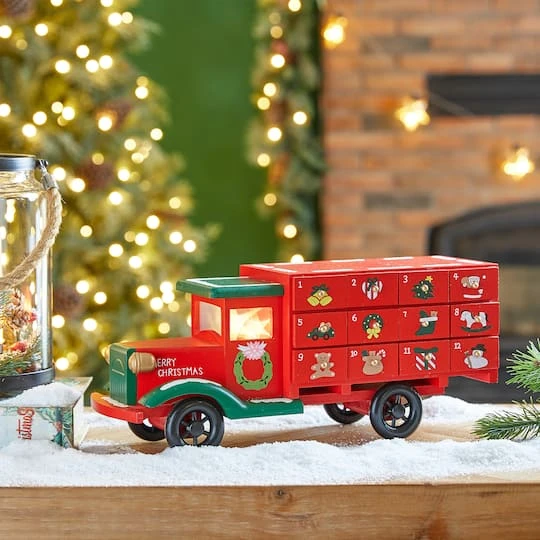 Glitzhome® 14.5" Christmas Truck Countdown Décor 3 Glitzhome® 14.5" Christmas Truck Countdown Décor - Image 3
