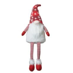 Glitzhome® 28" Fabric Christmas Gnome Shelf Sitter With Dangling Legs 14 Glitzhome® 28" Fabric Christmas Gnome Shelf Sitter With Dangling Legs -Northlight Decor Store D479445S 5