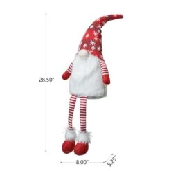 Glitzhome® 28" Fabric Christmas Gnome Shelf Sitter With Dangling Legs 15 Glitzhome® 28" Fabric Christmas Gnome Shelf Sitter With Dangling Legs -Northlight Decor Store D479445S 6