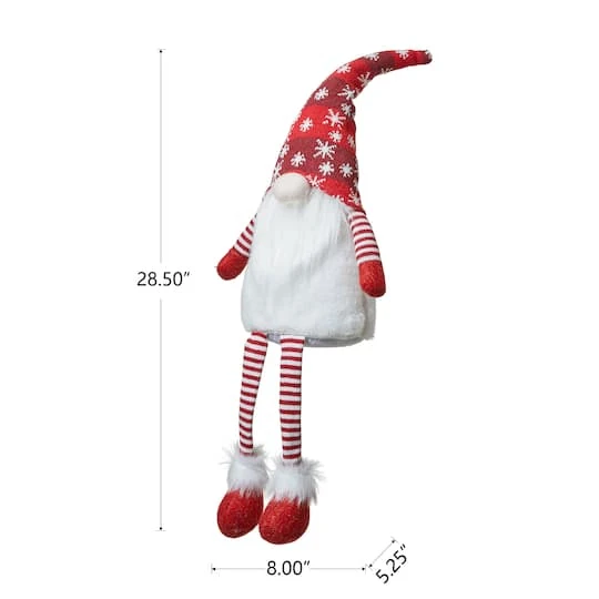 Glitzhome® 28" Fabric Christmas Gnome Shelf Sitter With Dangling Legs 7 Glitzhome® 28" Fabric Christmas Gnome Shelf Sitter With Dangling Legs - Image 7
