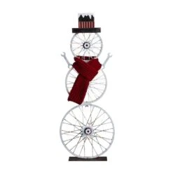 Glitzhome® 34" Lighted LED Metal Snowman Porch Décor