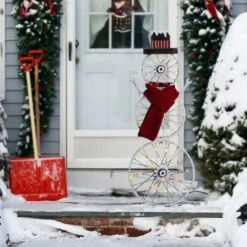 Glitzhome® 34" Lighted LED Metal Snowman Porch Décor -Northlight Decor Store D479464S 3