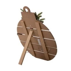 Glitzhome® 30" Lighted Round Wooden Snowman Porch Décor With Timer -Northlight Decor Store D479470S 8