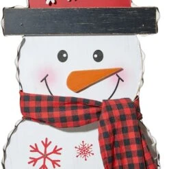 Glitzhome® 3ft. Lighted Wooden Christmas Snowman Porch Décor With Timer -Northlight Decor Store D479473S 6