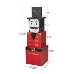 Glitzhome® 36" Wooden Block Nutcracker Porch Décor 15 Glitzhome® 36" Wooden Block Nutcracker Porch Décor -Northlight Decor Store D479475S 6