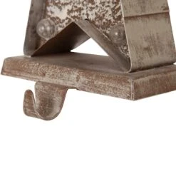 Glitzhome® 8" Marquee LED Christmas Tree & Star Wooden & Metal Stocking Holder Set 14 Glitzhome® 8" Marquee LED Christmas Tree & Star Wooden & Metal Stocking Holder Set -Northlight Decor Store D479484S 6