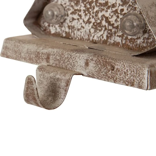 Glitzhome® 8" Marquee LED Christmas Tree & Star Wooden & Metal Stocking Holder Set 8 Glitzhome® 8" Marquee LED Christmas Tree & Star Wooden & Metal Stocking Holder Set - Image 8