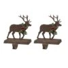 Glitzhome 7" Wooden & Metal Reindeer Stocking Holder