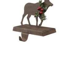 Glitzhome 7" Wooden & Metal Reindeer Stocking Holder 8 Glitzhome 7" Wooden & Metal Reindeer Stocking Holder -Northlight Decor Store D479495S 3