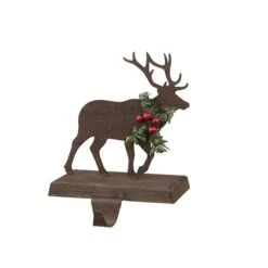 Glitzhome 7" Wooden & Metal Reindeer Stocking Holder 9 Glitzhome 7" Wooden & Metal Reindeer Stocking Holder -Northlight Decor Store D479495S 4