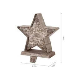 Glitzhome® 8" Marquee LED Star Wooden & Metal Stocking Holder Set 14 Glitzhome® 8" Marquee LED Star Wooden & Metal Stocking Holder Set -Northlight Decor Store D479504S 5
