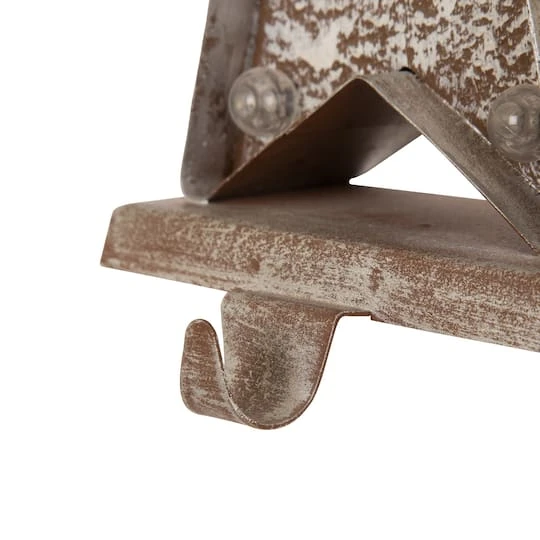 Glitzhome® 8" Marquee LED Star Wooden & Metal Stocking Holder Set 7 Glitzhome® 8" Marquee LED Star Wooden & Metal Stocking Holder Set - Image 7