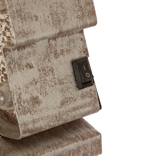 Glitzhome® 8" Marquee LED Wooden & Metal Christmas Tree Stocking Holder Set 9 Glitzhome® 8" Marquee LED Wooden & Metal Christmas Tree Stocking Holder Set - Image 9