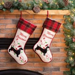 Glitzhome® 21" Merry Christmas Dachshund Stocking, Set Of 2 12 Glitzhome® 21" Merry Christmas Dachshund Stocking, Set Of 2 -Northlight Decor Store D479584S 3