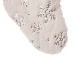 Glitzhome® 21" White Plush Snowflake Stocking, Set Of 2 -Northlight Decor Store D479595S 6