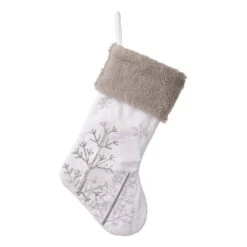 Glitzhome® 21" White Fleece Stocking With Christmas Tree & Snowflake, 2ct. 11 Glitzhome® 21" White Fleece Stocking With Christmas Tree & Snowflake, 2ct. -Northlight Decor Store D479598S 3