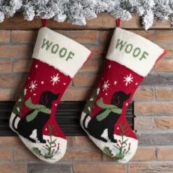 Glitzhome® 20" Dog Hooked Stockings, 2ct. -Northlight Decor Store D479607S 2