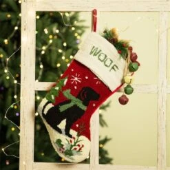 Glitzhome® 20" Dog Hooked Stockings, 2ct. -Northlight Decor Store D479607S 4