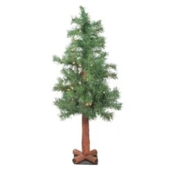 Northlight 3ft. Pre-Lit Medium Woodland Alpine Artificial Christmas Tree, Clear Lights