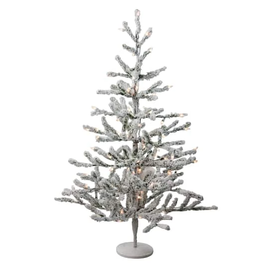Northlight 3ft. Pre-Lit Flocked Alpine Twig Artificial Christmas Tree, White Lights 2 Northlight 3ft. Pre-Lit Flocked Alpine Twig Artificial Christmas Tree, White Lights - Image 2