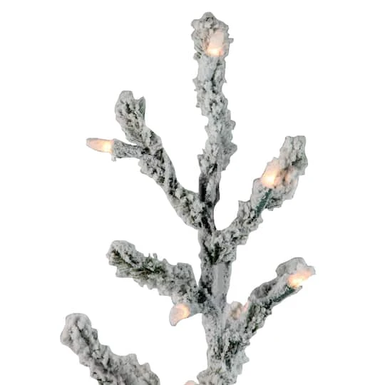 Northlight 3ft. Pre-Lit Flocked Alpine Twig Artificial Christmas Tree, White Lights 3 Northlight 3ft. Pre-Lit Flocked Alpine Twig Artificial Christmas Tree, White Lights - Image 3