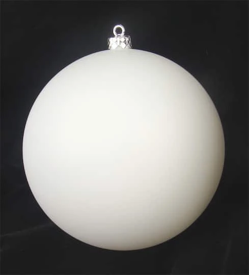 Northlight 6" Winter White Matte Shatterproof Ball Ornament 3 Northlight 6" Winter White Matte Shatterproof Ball Ornament - Image 3