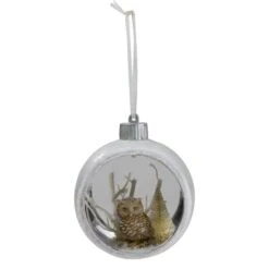 Northlight Silver And White Matte Cutout Owl Ball Ornament