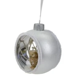 Northlight Silver And White Matte Cutout Owl Ball Ornament -Northlight Decor Store D491049S 2