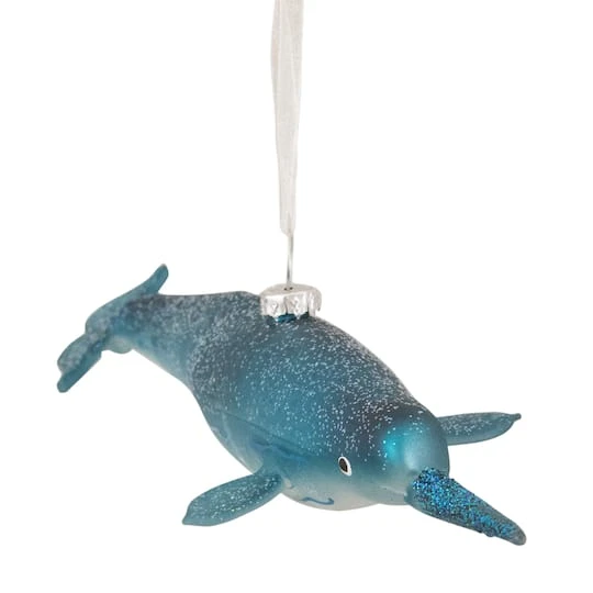 Northlight Blue Glitter Pipefish Glass Ornament 3 Northlight Blue Glitter Pipefish Glass Ornament - Image 3