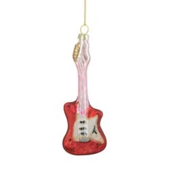 Northlight Red & Silver Bass Guitar Glass Ornament