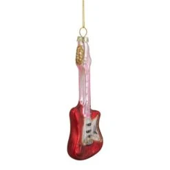 Northlight Red & Silver Bass Guitar Glass Ornament 17 Northlight Red & Silver Bass Guitar Glass Ornament -Northlight Decor Store D491062S 13