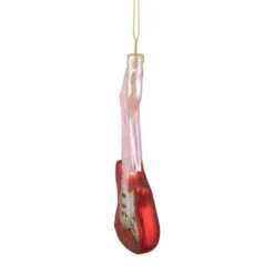 Northlight Red & Silver Bass Guitar Glass Ornament 18 Northlight Red & Silver Bass Guitar Glass Ornament -Northlight Decor Store D491062S 14
