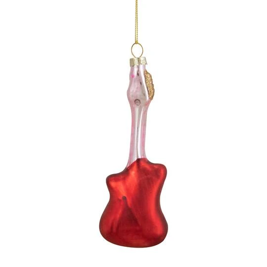 Northlight Red & Silver Bass Guitar Glass Ornament 10 Northlight Red & Silver Bass Guitar Glass Ornament - Image 10