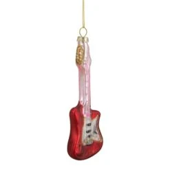 Northlight Red & Silver Bass Guitar Glass Ornament 13 Northlight Red & Silver Bass Guitar Glass Ornament -Northlight Decor Store D491062S 3