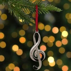 Northlight Silver Plated Clef Music Note Crystal Embellished Metal Ornament -Northlight Decor Store D491064S 2