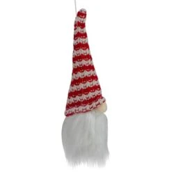 Northlight 8" Red & White Knit Gnome Head LED Ornament -Northlight Decor Store D491068S 2