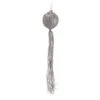 12" Glitter Silver Christmas Ball Ornament With Tassels