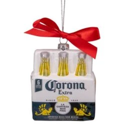 Northlight 6ct. 3.5" Red, White & Yellow Corona Six Pack Glass Christmas Ornaments