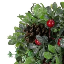 Northlight 7" Green & Red Glitter Berry Pine Cone Topiary Ball Ornament -Northlight Decor Store D491089S 2