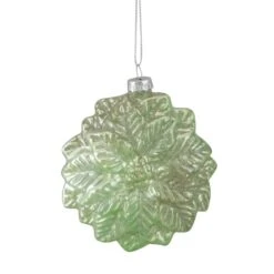 Northlight 4" Glittered Green Poinsettia Flower Glass Christmas Ornament 12 Northlight 4" Glittered Green Poinsettia Flower Glass Christmas Ornament -Northlight Decor Store D491091S 11