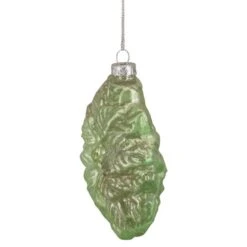 Northlight 4" Glittered Green Poinsettia Flower Glass Christmas Ornament 14 Northlight 4" Glittered Green Poinsettia Flower Glass Christmas Ornament -Northlight Decor Store D491091S 13
