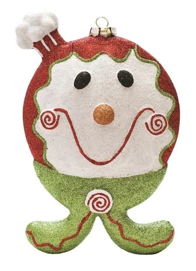 Northlight 9" Glittered Red & Green Shatterproof Gingerbread Boy Christmas Ornament 1 Northlight 9" Glittered Red & Green Shatterproof Gingerbread Boy Christmas Ornament