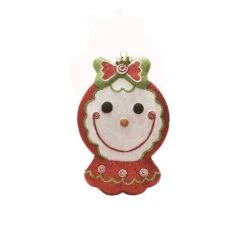 Northlight 8.5" GlitteredRed & Green Shatterproof Gingerbread Girl Christmas Ornament