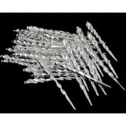 Northlight 36ct. 5" Shiny Silver Splendor Shatterproof Icicle Christmas Ornaments