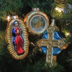 Northlight Shiny Gold Religious Figurine Glass Ornaments, Set Of 3 -Northlight Decor Store D491120S 2