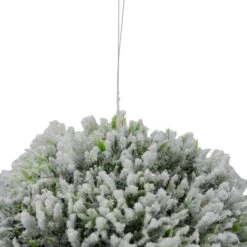 Northlight 6" White And Green Frosted Pine Round Ornament -Northlight Decor Store D491135S 2