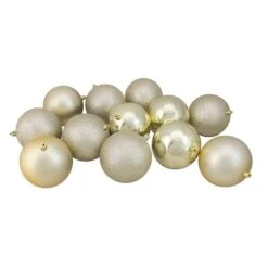 Northlight 12ct. Champagne Gold Shatterproof Christmas Ball Ornaments Set