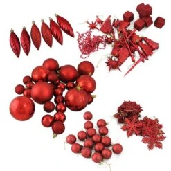 Northlight 125ct. 5.5" Apple Red Shatterproof 3-Finish Christmas Ornaments -Northlight Decor Store D491152S 11